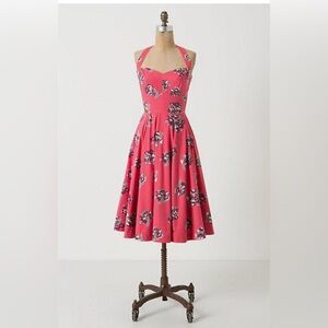 Anthropologie Girls from Savoy Akebono Retro Halter Pinup Style Dress NWOT